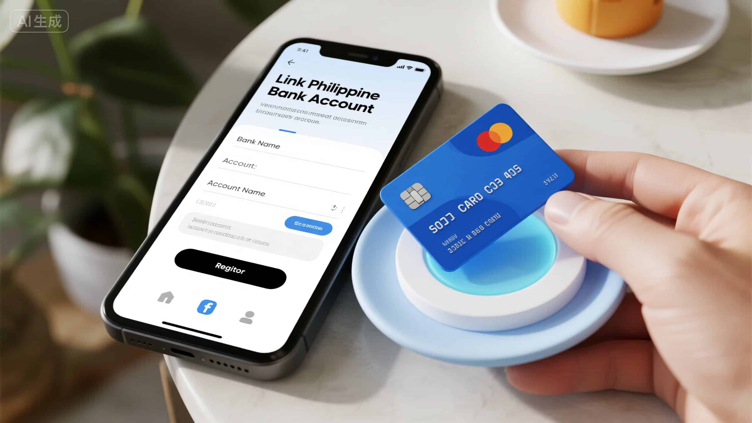 Payoneer mobile app linking a Philippine bank account screen for withdrawals